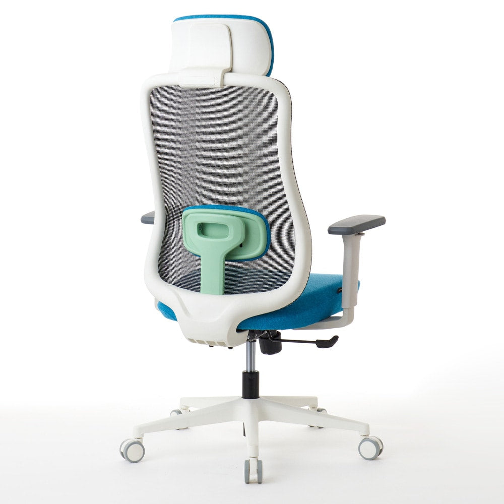 ワークチェア ROOM WORKS M2 シンプルベーシック ホワイト/エメラルド