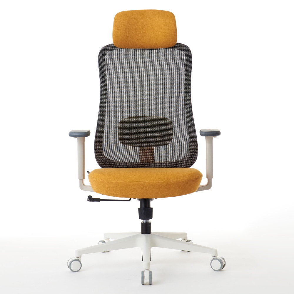 ワークチェア ROOM WORKS M2 シンプルベーシック ホワイト/イエロー