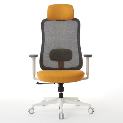 ワークチェア ROOM WORKS M2 シンプルベーシック ホワイト/イエロー