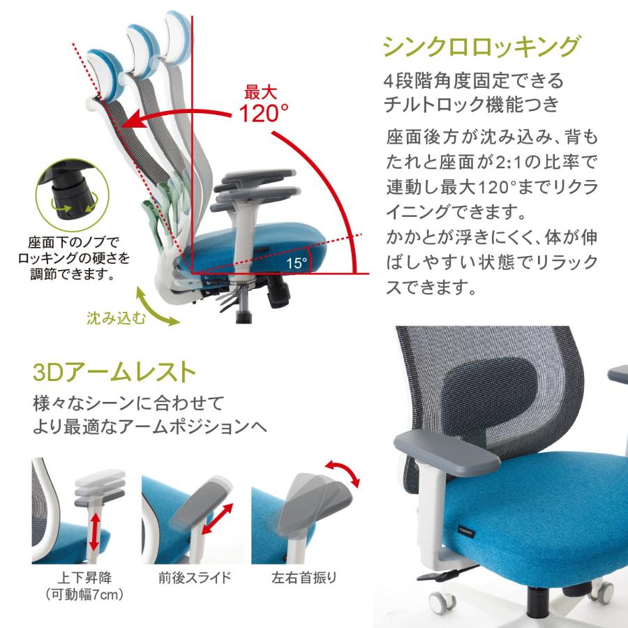 ワークチェア ROOM WORKS M2 シンプルベーシック ホワイト/イエロー