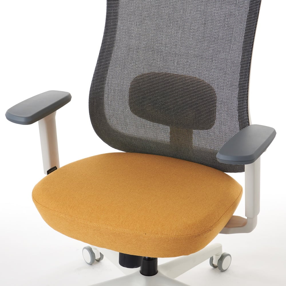 ワークチェア ROOM WORKS M2 シンプルベーシック ホワイト/イエロー