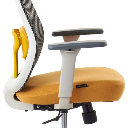 ワークチェア ROOM WORKS M2 シンプルベーシック ホワイト/イエロー