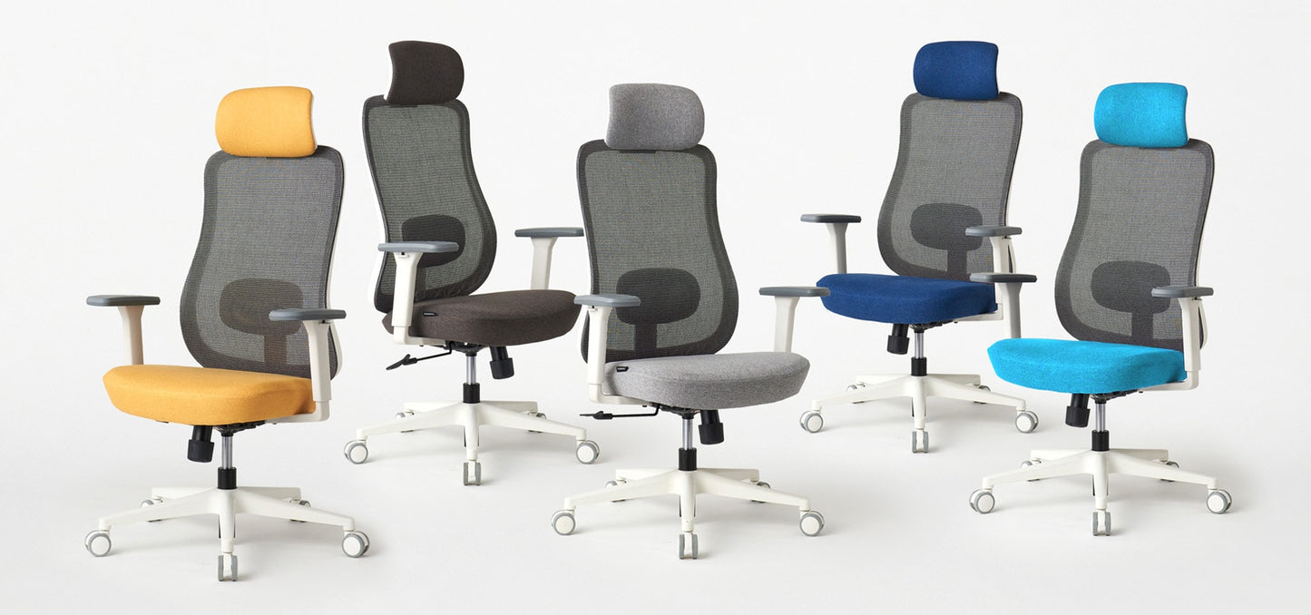 ワークチェア ROOM WORKS M2 シンプルベーシック ホワイト/イエロー