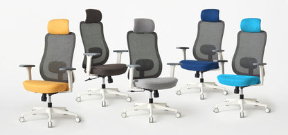 ワークチェア ROOM WORKS M2 シンプルベーシック ホワイト/イエロー