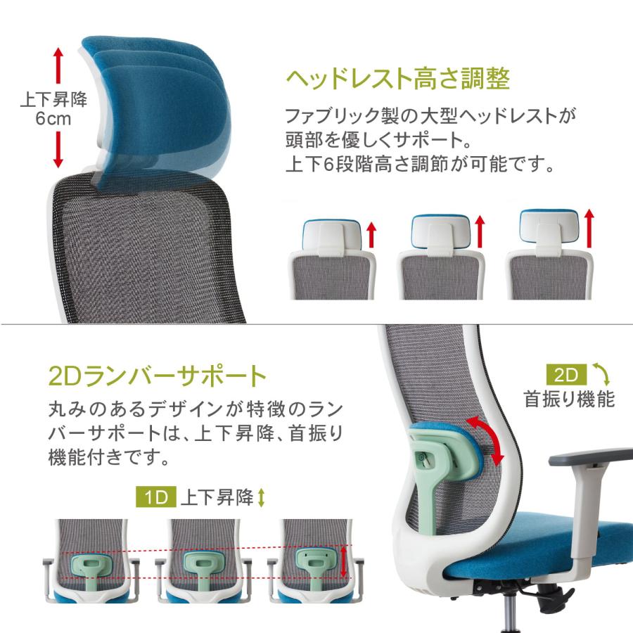 ワークチェア ROOM WORKS M2 シンプルベーシック ホワイト/イエロー