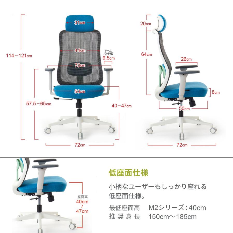 ワークチェア ROOM WORKS M2 シンプルベーシック ホワイト/イエロー