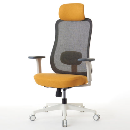 ワークチェア ROOM WORKS M2 シンプルベーシック ホワイト/イエロー