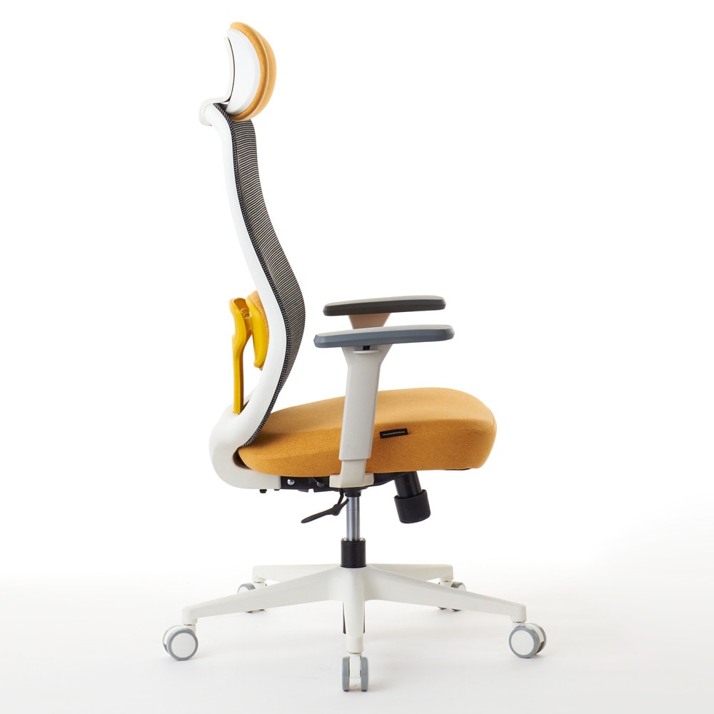 ワークチェア ROOM WORKS M2 シンプルベーシック ホワイト/イエロー