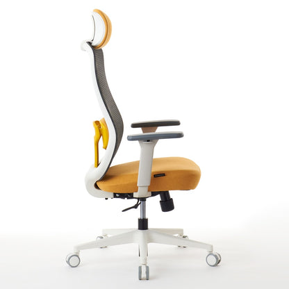 ワークチェア ROOM WORKS M2 シンプルベーシック ホワイト/イエロー