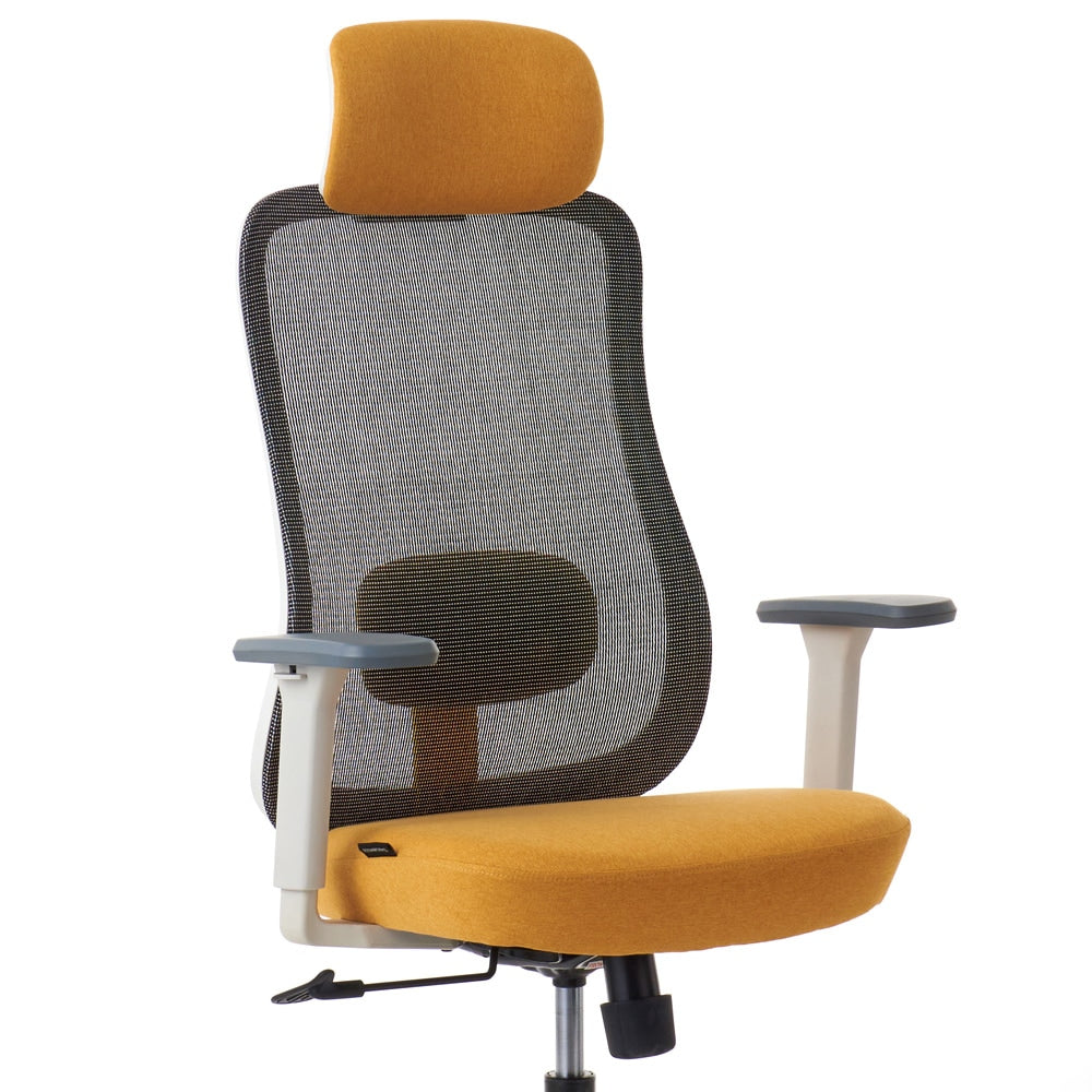 ワークチェア ROOM WORKS M2 シンプルベーシック ホワイト/イエロー