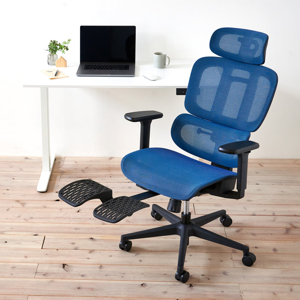 ワークチェア ROOM WORKS M5 多機能フルメッシュ ブルー – MiraiSell