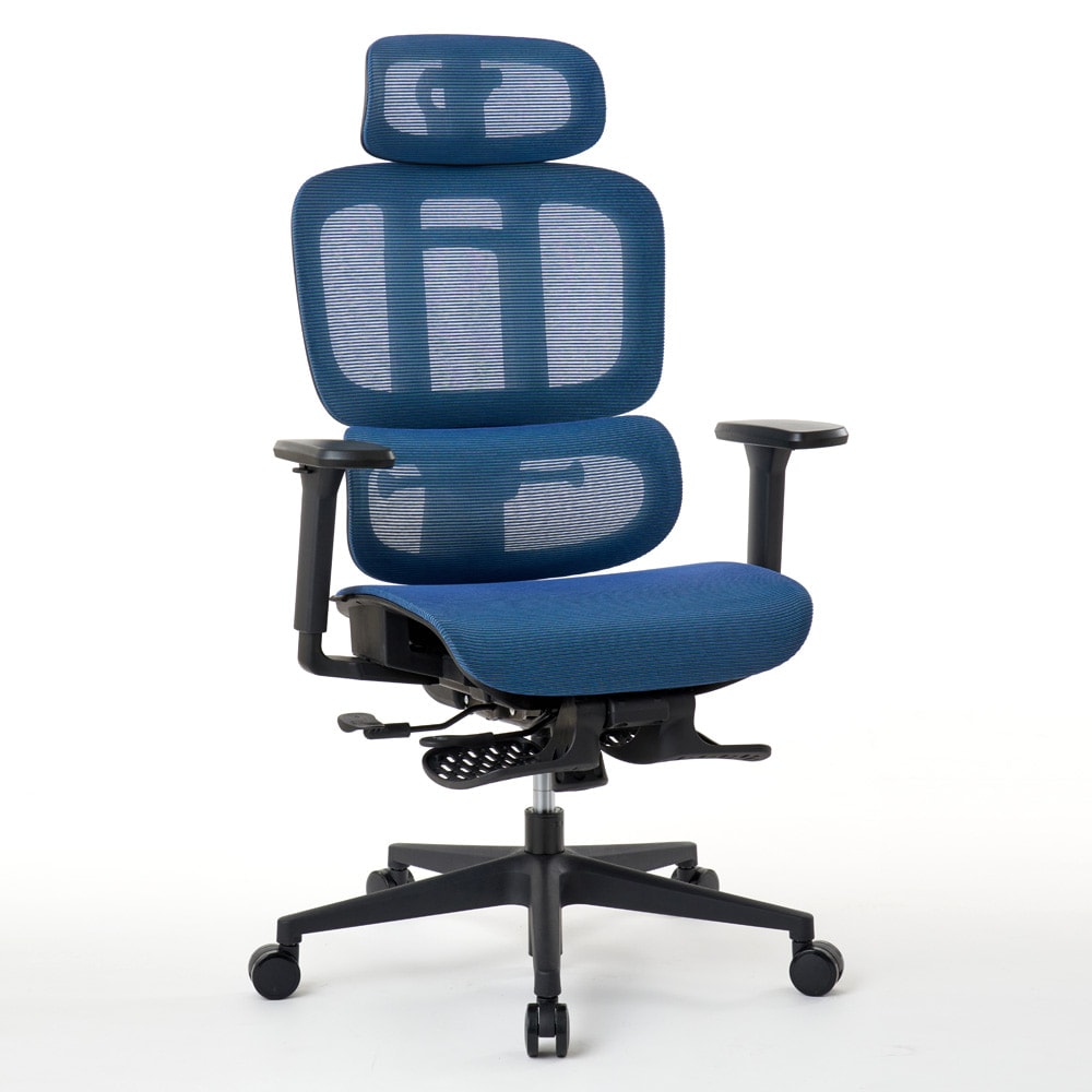 ワークチェア ROOM WORKS M5 多機能フルメッシュ ブルー – MiraiSell