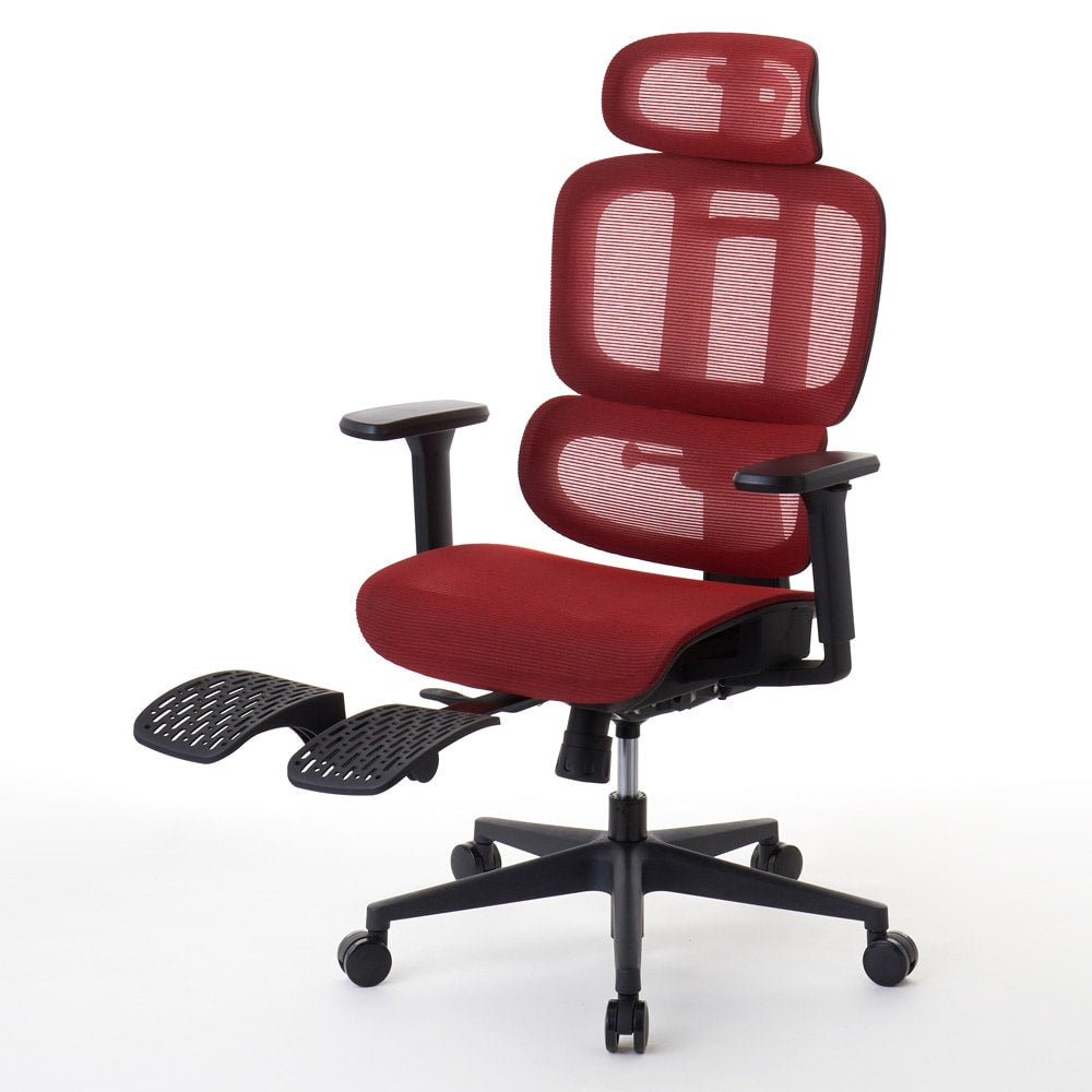 ワークチェア ROOM WORKS M5 多機能フルメッシュ レッド