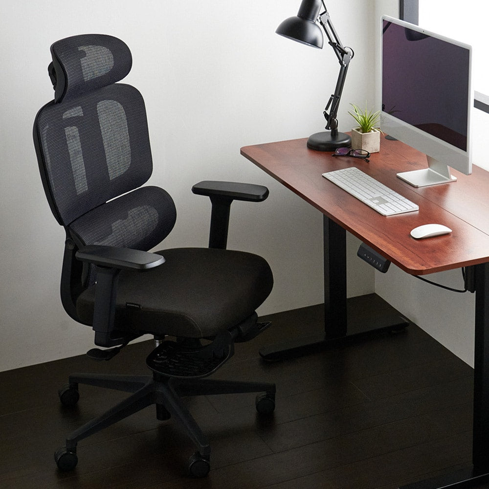 ワークチェア ROOM WORKS M6 多機能ファブリックメッシュ ブラック