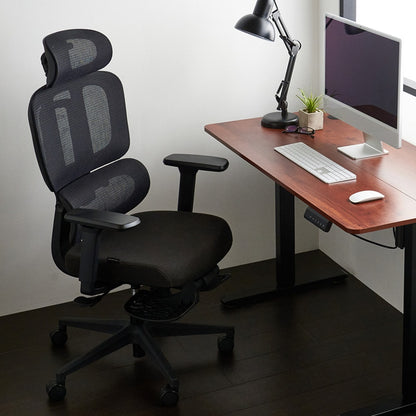 ワークチェア ROOM WORKS M6 多機能ファブリックメッシュ ブラック