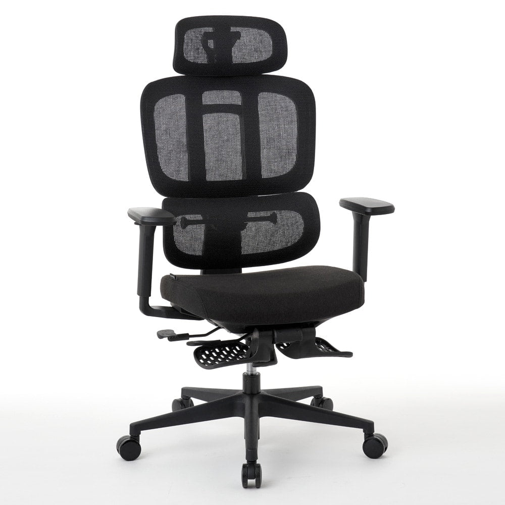 ワークチェア ROOM WORKS M6 多機能ファブリックメッシュ ブラック