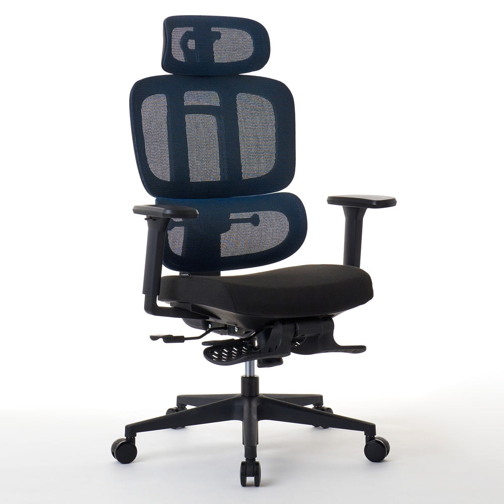 ワークチェア ROOM WORKS M6 多機能ファブリックメッシュ ブルー