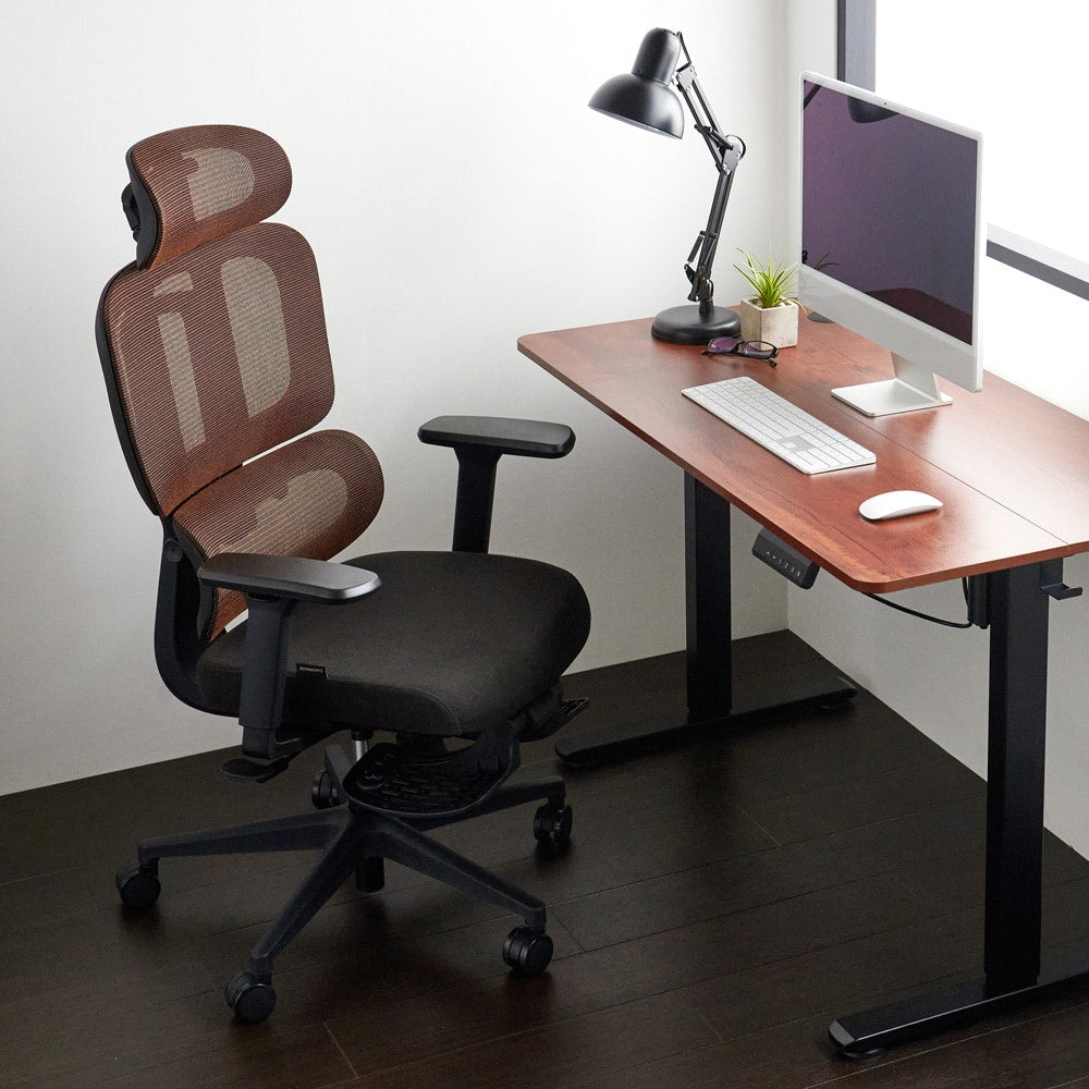 ワークチェア ROOM WORKS M6 多機能ファブリックメッシュ ブラウン