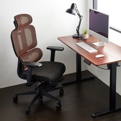 ワークチェア ROOM WORKS M6 多機能ファブリックメッシュ ブラウン