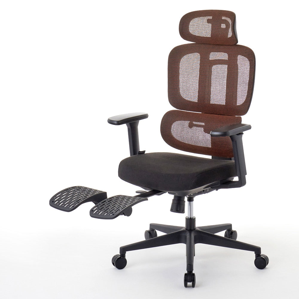 ワークチェア ROOM WORKS M6 多機能ファブリックメッシュ ブラウン