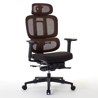 ワークチェア ROOM WORKS M6 多機能ファブリックメッシュ ブラウン