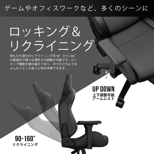 ゲーミングチェア Andaseat Kaiser Frontier M カーボンブラック 椅子 アンダシート カイザーフロンティアM