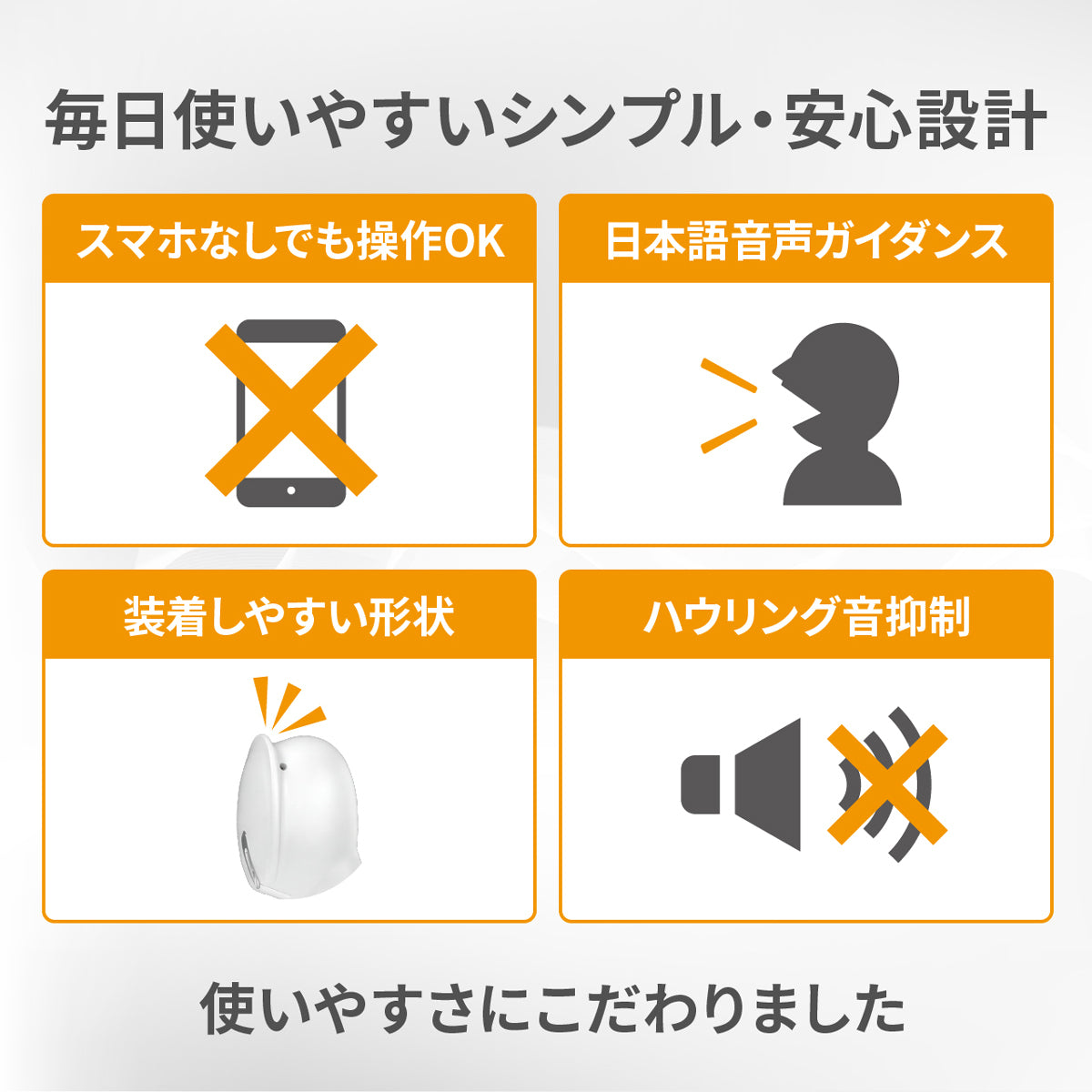 ワイヤレスイヤホン機能付き集音器 きこエールPRO KE-SHP1CWH