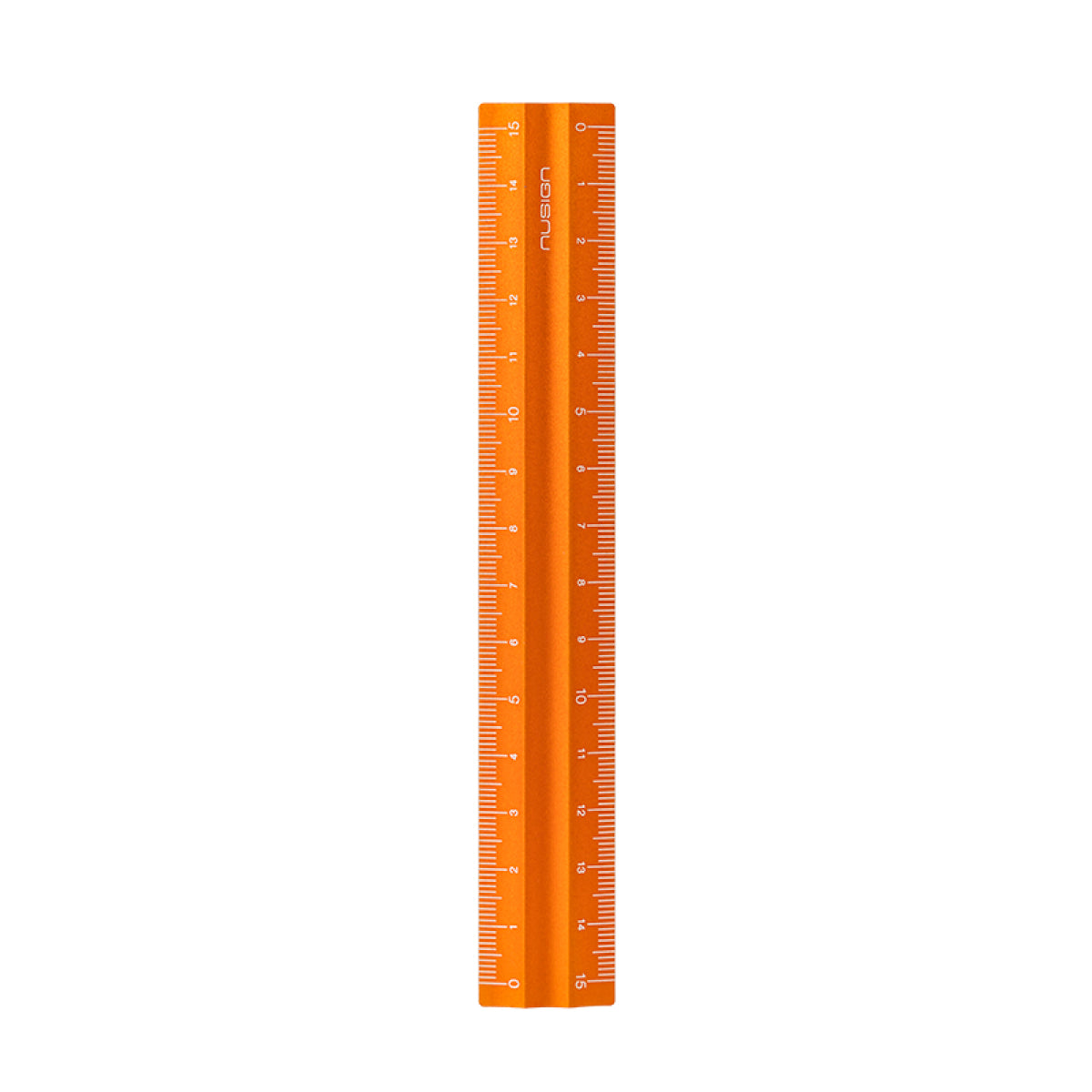 アルミ製定規 オレンジ 15cm
