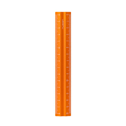 アルミ製定規 オレンジ 15cm
