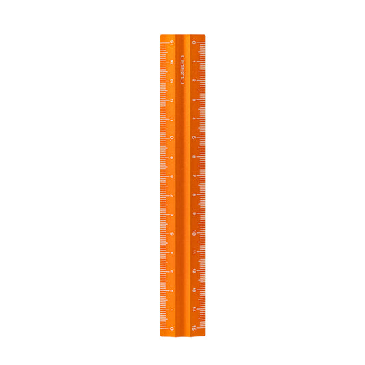 アルミ製定規 オレンジ 15cm