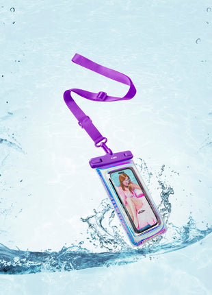 防水 スマートフォンバッグ ネックストラップ付き LAUT POP AQUA waterpoof bag ホロ