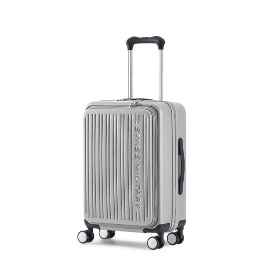 【7/9発売】AVENTURA〔アベンチュラ〕スーツケース 55cm Sサイズ（機内持込可）/33L/フロントオープン/TSロック/USB充電ポート/スーツケースカバー・ネームタグ付/シルバー