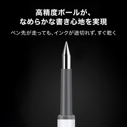 ゲルインクボールペン 快適グリップ付き バインダークリップ パープル