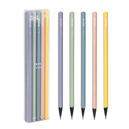 鉛筆HB 10本入 黒木 六角形 ニュアンスカラー