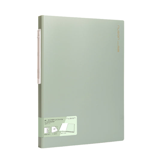 A4クリアポケットファイル 40ページ ページ番号付き グリーン