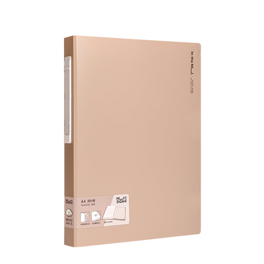 A4クリアポケットファイル 60ページ ページ番号付き ベージュ