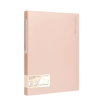 A4クリアポケットファイル 60ページ ページ番号付き ピンク