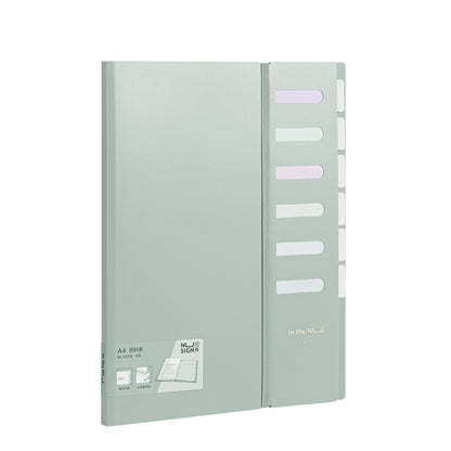 半透明ポケットファイル 6ポケット マチ付き グリーン