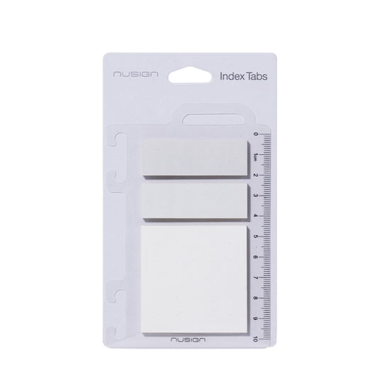 ふせん2種 インデックス・メモ セット 目盛り付き透明プレート付 グレー