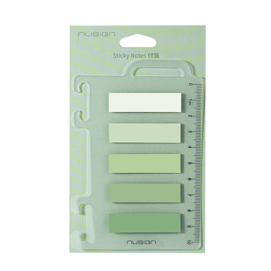 ふせん短冊型 フィルム インデックスタイプ メモリ付き透明プレート グリーン
