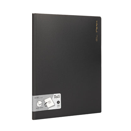 A4クリアポケットファイル 30ページ 折り返せる ブラック