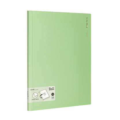 A4クリアポケットファイル 30ページ 折り返せる グリーン