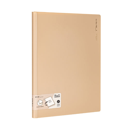 A4クリアポケットファイル 30ページ 折り返せる ブラウン