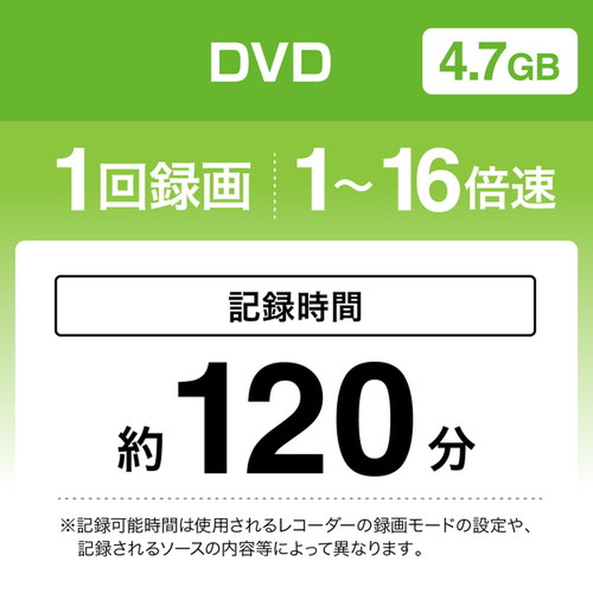 MiraiSell〔ミライセル〕　録画用DVD-R 50枚パック 4.7GB スピンドルケース　記録時間