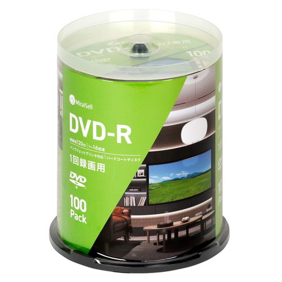 録画用DVD-R 100枚パック 4.7GB スピンドルケース　パッケージ正面