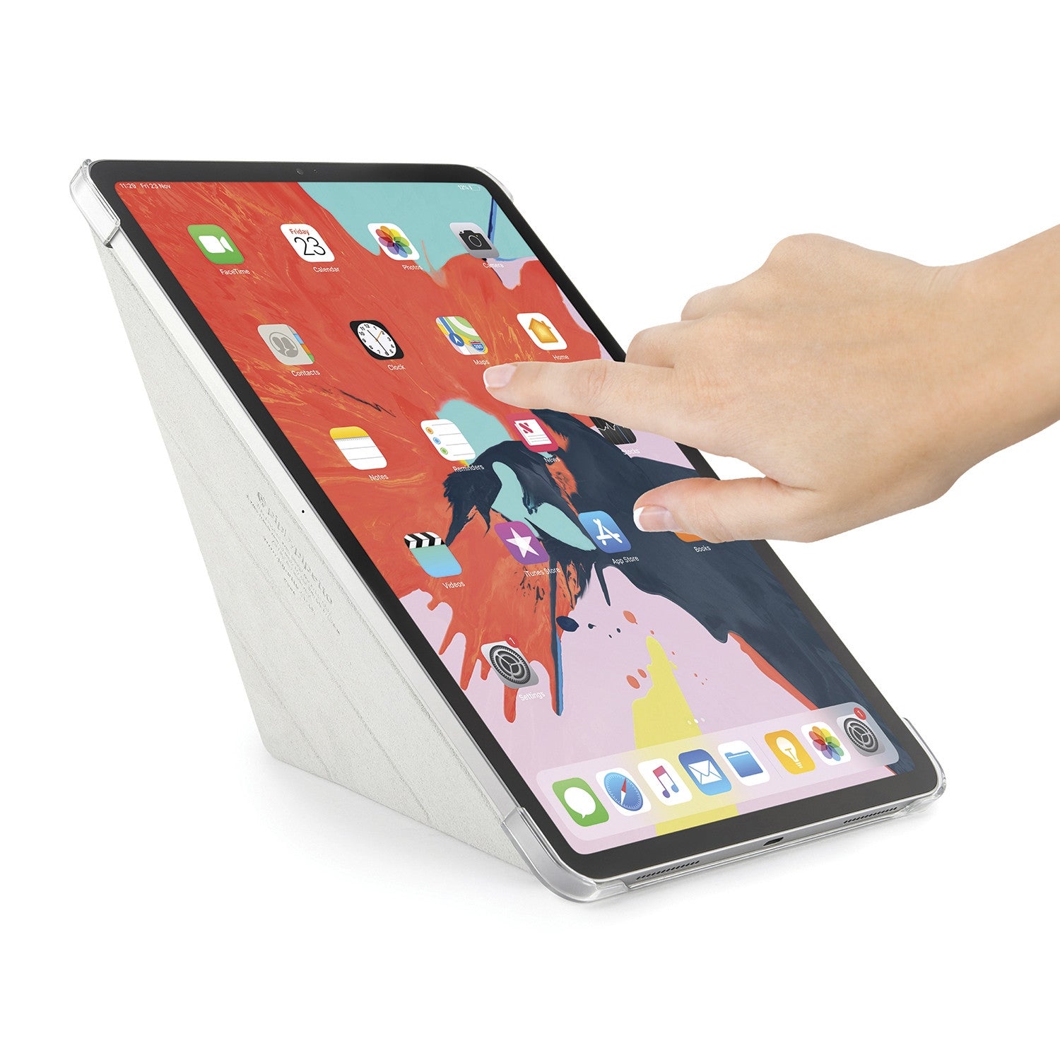 iPad Pro 11インチ [第4/3/2/1世代] オリガミケース シルバー/クリア 