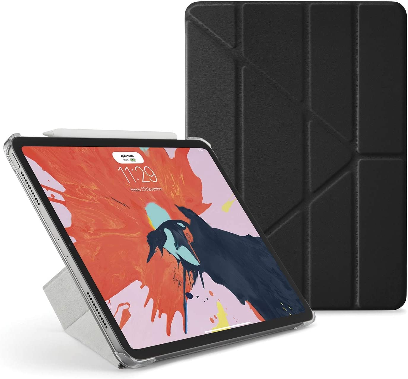 iPad Pro 11インチ [第4/3/2/1世代] オリガミケース ブラック/ラムスキン/クリア