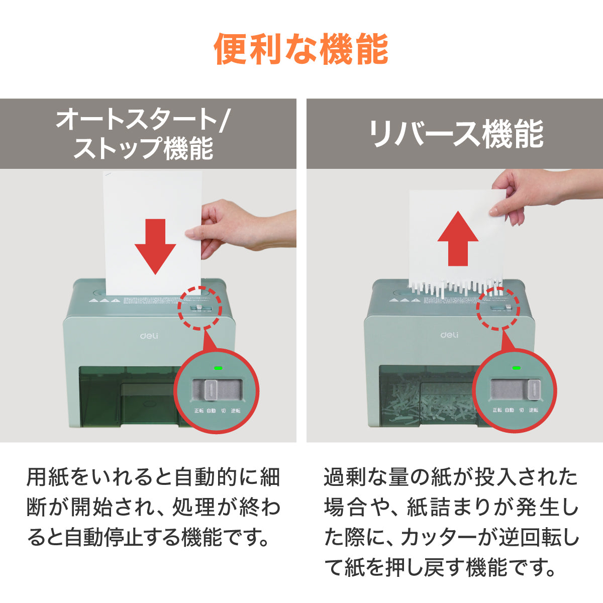 シュレッダー deli T925 グリーン A5サイズ 2.5L クロスカット 静音