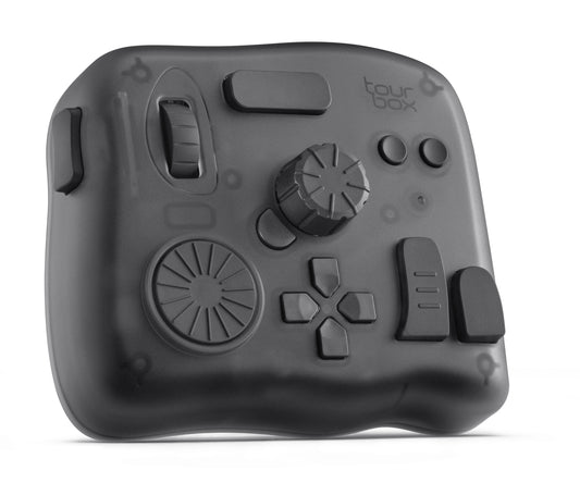 TourBox Elite 左手 デバイス キーボード Bluetooth adobe Windows Mac つまみ 手持ち 割り当て ツアーボックス トランスルーセント TBECA-TS