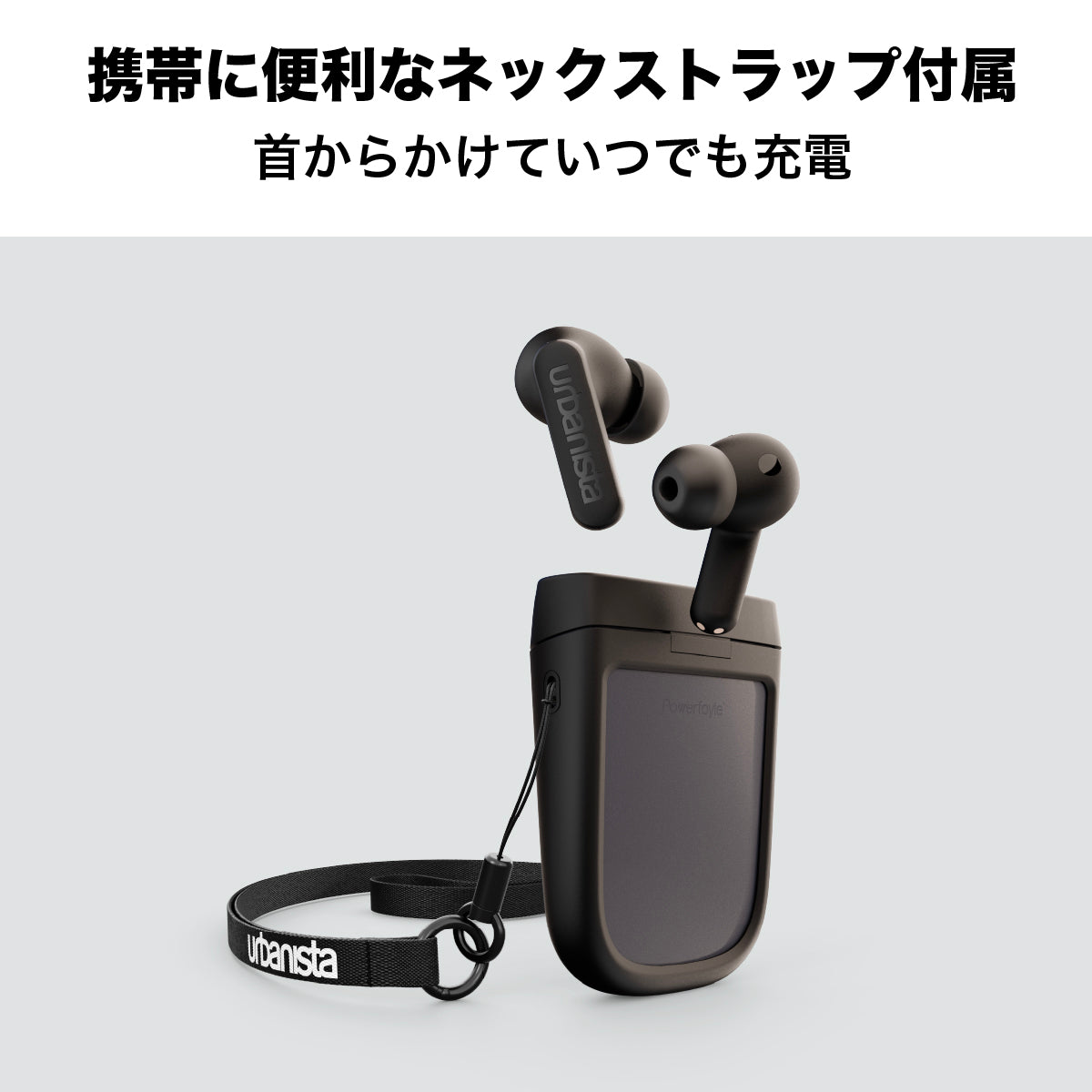 ワイヤレスイヤホン PHOENIX〔フェニックス〕 完全ワイヤレス ソーラー充電 ミッドナイトブラック